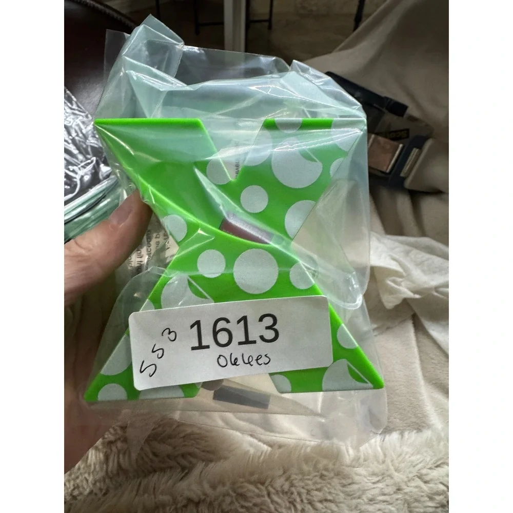 Xyron 150 X Sticker Maker Machine Lime Green Polka Dot Permanent Adhesive 1.5in